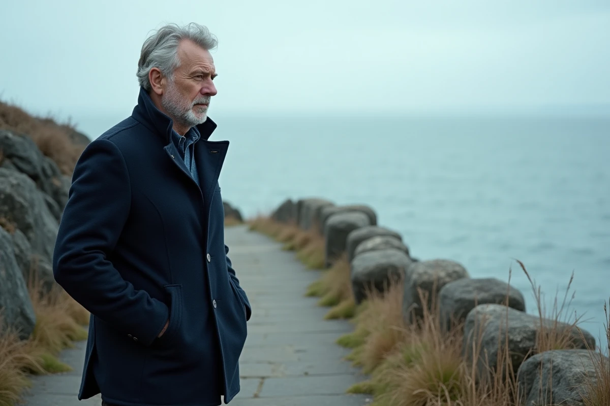 Homme debout sur un sentier côtier regardant l'horizon, évoquant la résilience face à l'adversité et la force intérieure
